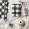 Rustic Black and Off White Buffalo Plaid Christmas