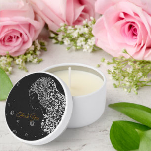 Rustic Black and White Bridal Shower Mini Candle Favors