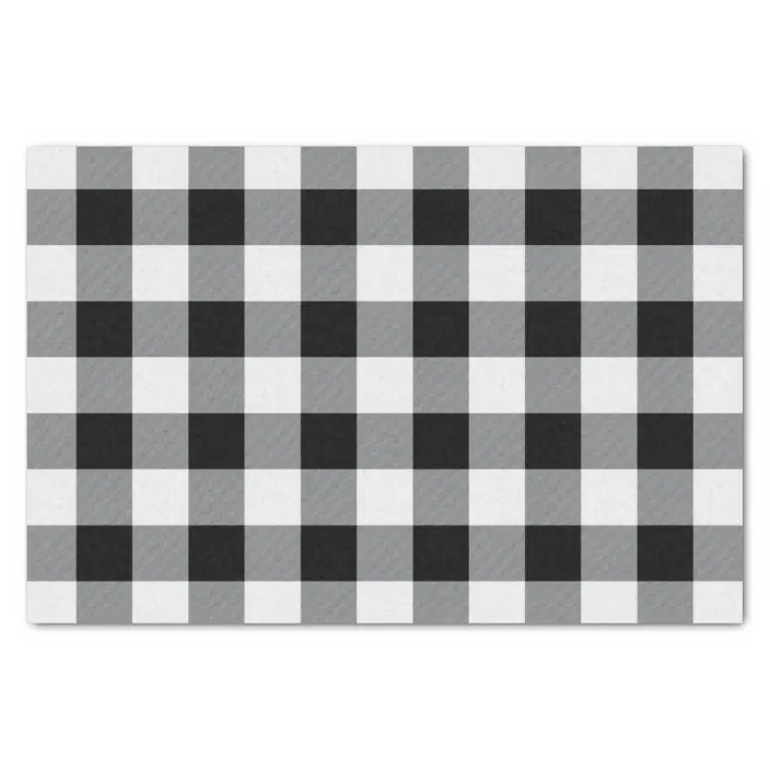 BLACK WHITE Buffalo Plaid Check Tissue Paper 10 Lrg Sheets 20" by 26" FREE SHIP BLACK WHITE Buffalo Plaid Check Tissue Paper 10 Lrg Sheets 20" by 26" FREE SHIP