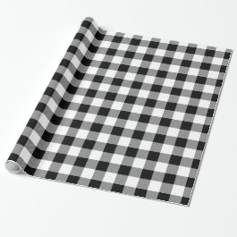 Rustic Black and White Buffalo Check Wrapping Paper