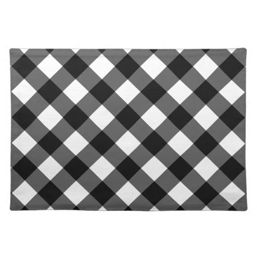 Rustic Black and White Buffalo Plaid  Holiday Placemat