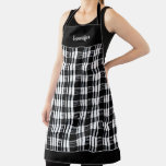Rustic black and white buffalo plaid personal apron