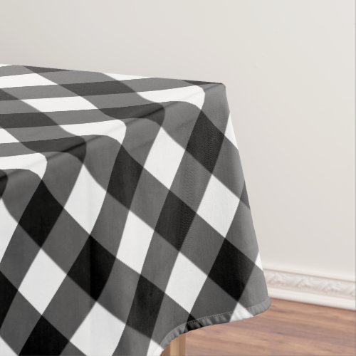 Rustic Black and White Buffalo Plaid Tablecloth