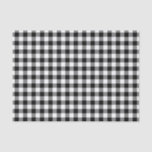 Rustic Black and White Gingham Pattern Tissue Paper