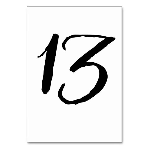 Rustic Black and White Table Number Card _ 13
