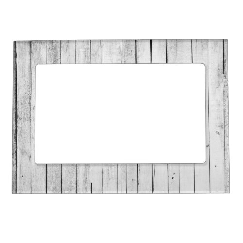 Rustic Black and White Wood Panel Farm Magnetic Photo Frame