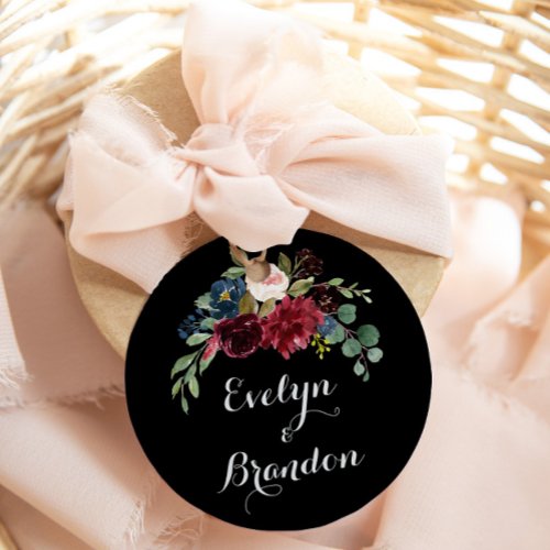 Rustic Black Botanical Wedding Envelope Seals