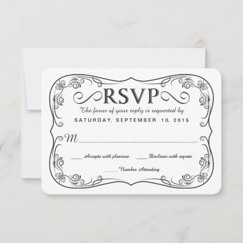 Rustic Black Burlap RSVP Wedding Reply Cards