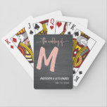 Rustic Black Chalk Chalkboard 3d Monogram Playing  Playing Cards<br><div class="desc">Check out this 3d Monogram rustic chalkboard design. Beggars can’t be jury members.
 Retro Vintage look for your wedding party. Monograms,  text and bride and groom names are easy to change to suit your needs. All artwork and images ©nuptial.</div>