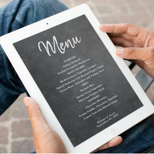 Rustic Black Chalkboard Menu Card
