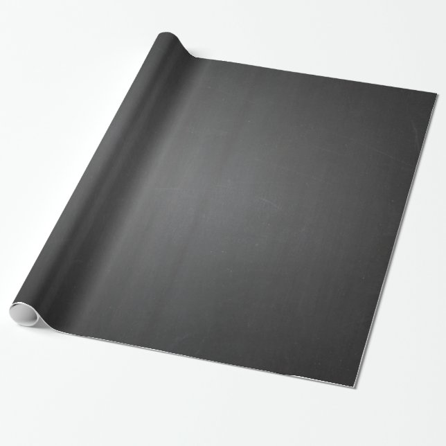 Rustic Black Chalkboard Printed Wrapping Paper (Unrolled)