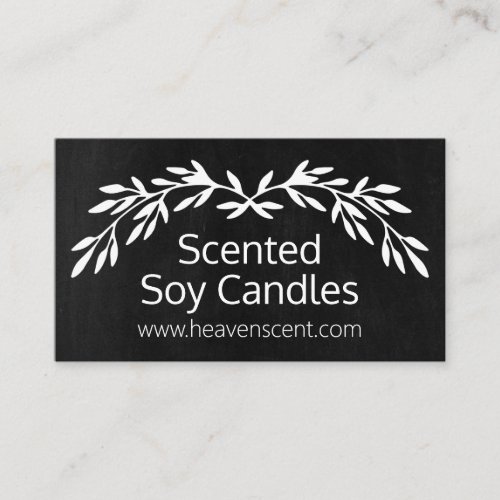 Rustic Black Chalkboard Soy Candle Business Card