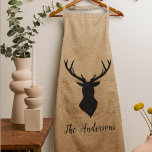 Rustic Black Deer | Kraft | Family Name Apron<br><div class="desc">Introducing our Rustic Black Deer on Kraft design,  a perfect blend of timeless charm and personalized elegance! Bring a touch of rustic charm and family pride into your home or surprise someone special with a one-of-a-kind gift. Customize your Rustic Black Deer | Kraft | Family Name product today!</div>