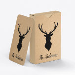 Rustic Black Deer | Kraft | Family Name Poker Cards<br><div class="desc">Introducing our Rustic Black Deer on Kraft design,  a perfect blend of timeless charm and personalized elegance! Bring a touch of rustic charm and family pride into your home or surprise someone special with a one-of-a-kind gift. Customize your Rustic Black Deer | Kraft | Family Name product today!</div>