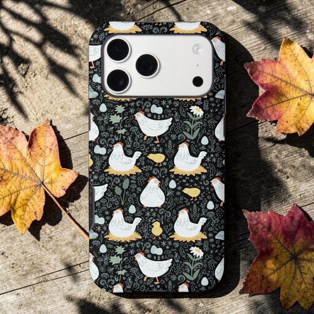 Rustic Black Farmhouse Chicken Coop Pattern Case-Mate iPhone Case (Creator Uploaded)