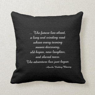 Rustic Black Faux Burlap Apache Wedding Blessing Throw Pillow