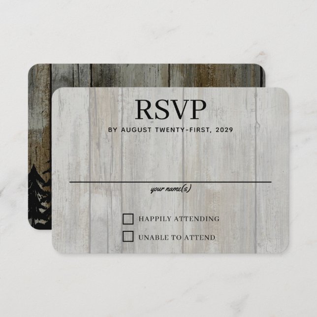 Rustic Black Forest RSVP Card (Front/Back)