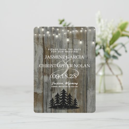 Rustic Black Forest Save The Date