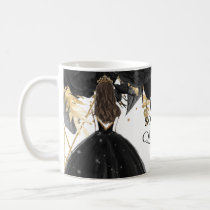 Rustic Black Gold Floral Princess Quinceanera   Coffee Mug