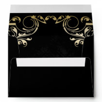 rustic Black gold frame  envelope