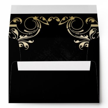 rustic Black gold frame  envelope