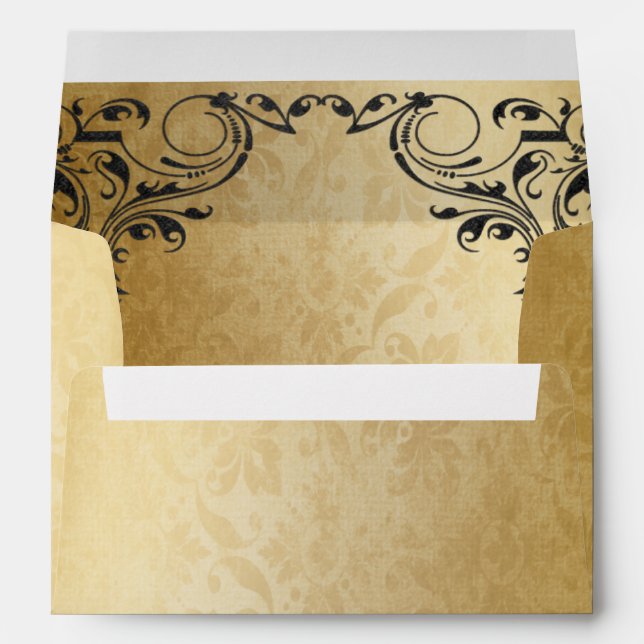 rustic Black gold frame envelope (Back (Bottom))
