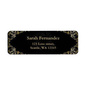 rustic Black gold frame label
