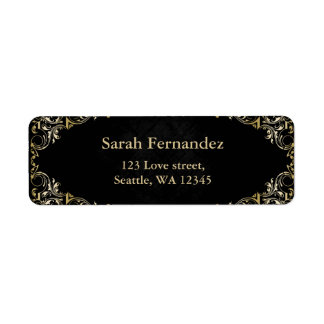 rustic Black gold frame label