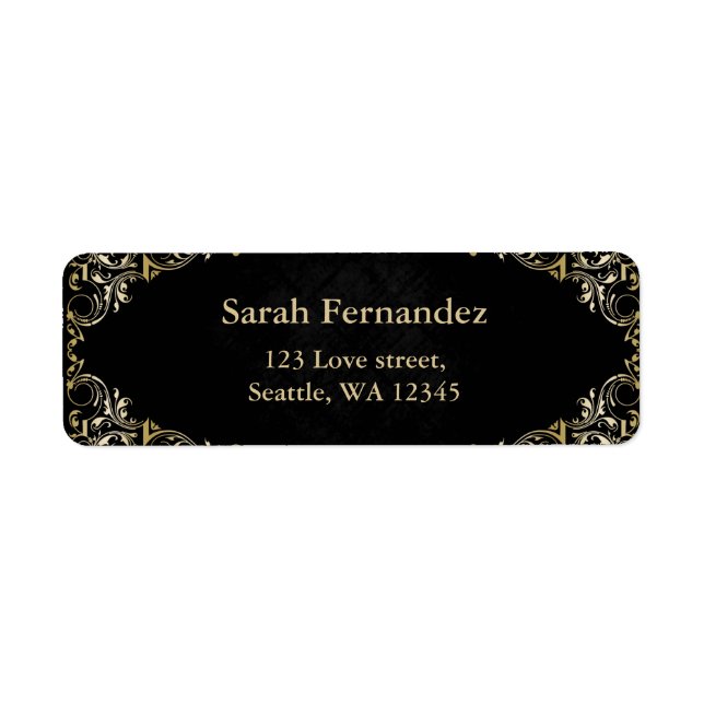 rustic Black gold frame label (Front)