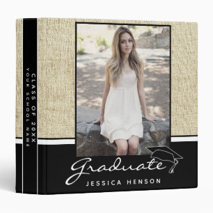 Rustic Black Graduation Keepsake Photo Album 3 Ring Binder