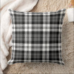 Rustic Black Gray and White Tartan Watch Plaid Throw Pillow<br><div class="desc">Rustic throw pillow design features black,  white,  and gray colors and a classic Scottish tartan plaid / black watch plaid pattern.</div>