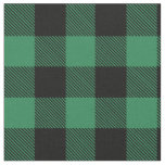 Rustic black green buffalo plaid fabric
