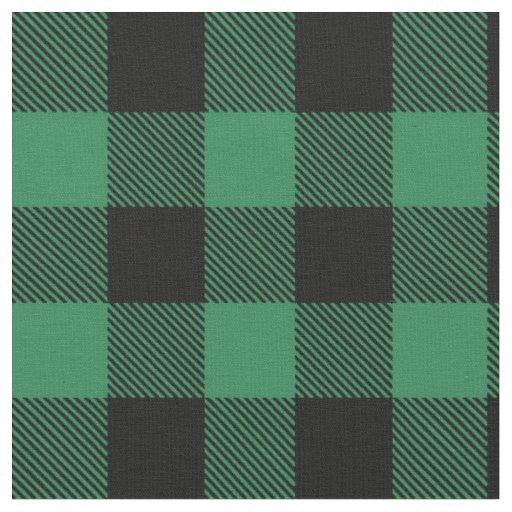 Rustic black green buffalo plaid fabric