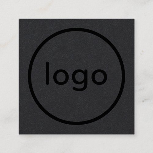 Rustic black kraft paper add your logo handmade square business card