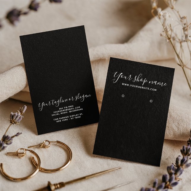 Rustic black kraft white earring display card (Rustic black kraft white earring display card)