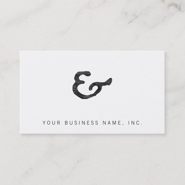 Rustic Black Letterpress Ampersand Business Card (Front)