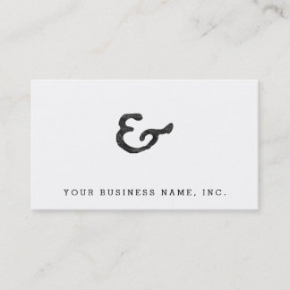 Rustic Black Letterpress Ampersand Business Card