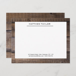 Rustic Black Lined Professional Business Note Card