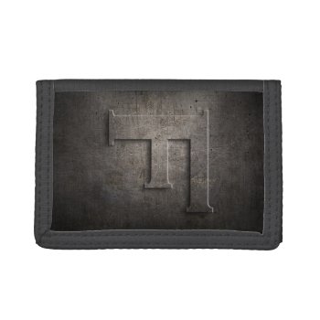Rustic Black Metal F Monogram Mw Tri-fold Wallet by plurals at Zazzle