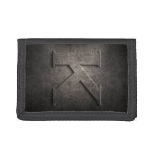 Rustic Black Metal K Monogram MW Trifold Wallet