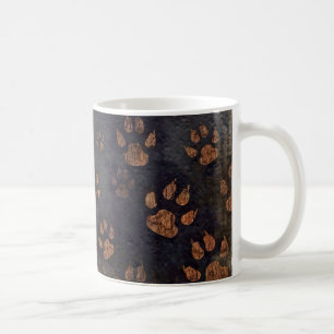 Rustic Black Paw Pattern Coffee Mug
