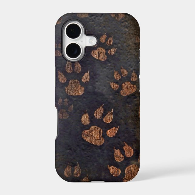 Rustic Black Paw Pattern Iphone Case (Back)