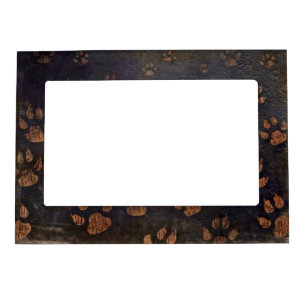 Rustic Black Paw Pattern Magnetic Frame