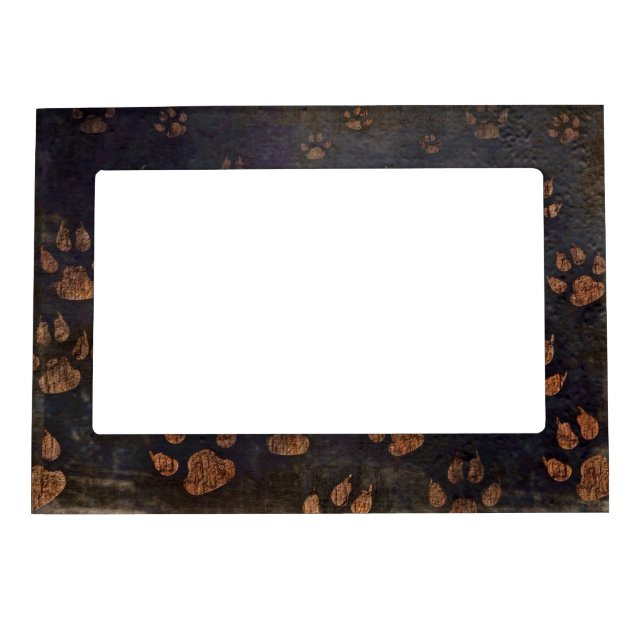 Rustic Black Paw Pattern Magnetic Frame (Front)