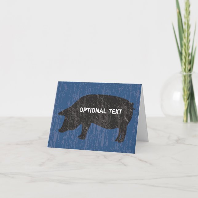 Rustic Black Pig Card (Front)