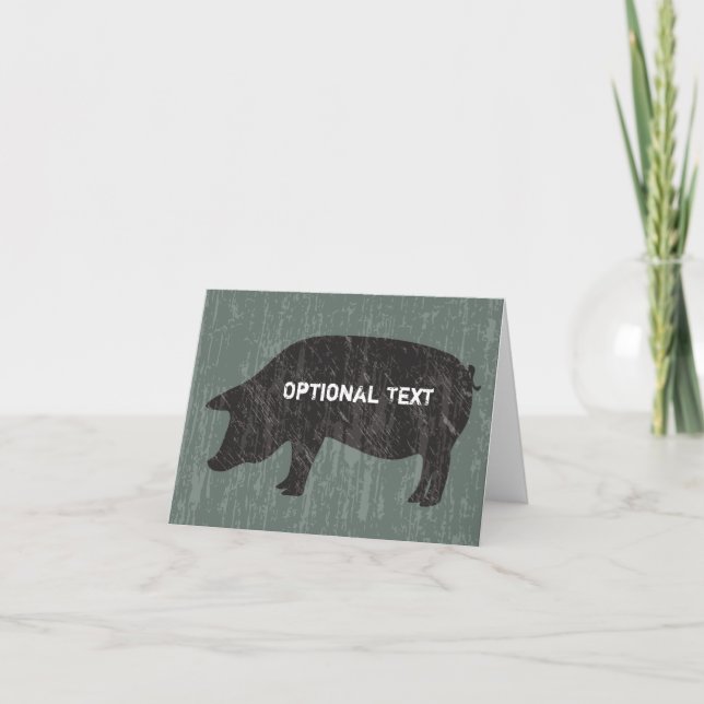 Rustic Black Pig Card (Front)