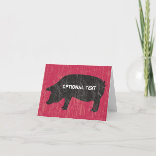 Rustic Black Pig Card