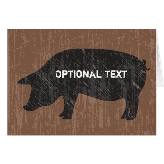 Rustic Black Pig Cards (Front Horizontal)
