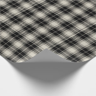 Rustic Black Plaid Pattern Wrapping Paper