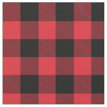 Rustic Black Red Buffalo Plaid  Fabric